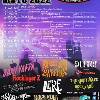 Agenda de conciertos para el mes de Mayo de 2022